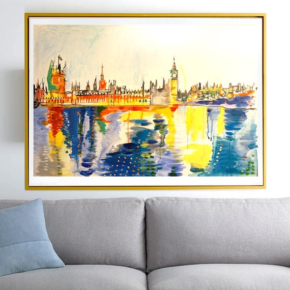 SUPERB LONDON CITYSCAPE ARTWORK CANVAS PICTURE MODERN ART HOME DECOR PAINTING