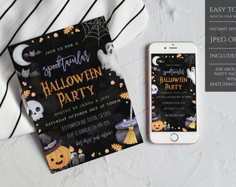 Halloween Party Invitation, Halloween Party, Spooky Halloween Invites, Skull Halloween Invitations, Adult Halloween Party Invitation
