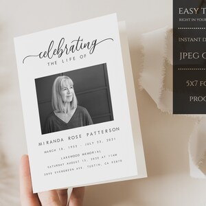 Funeral Program Template, Celebration of Life Program, Funeral Brochure Obituary Program