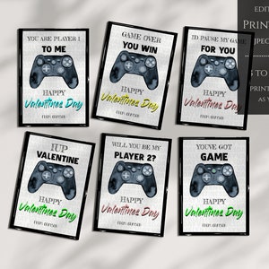 Video Game Valentines Day Classroom Card Exchange, Classroom Valentines Cards, Valentines Day Cards Template, School Valentines Cards