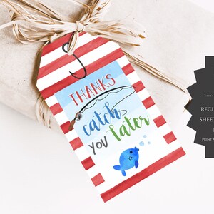 Fishing First Birthday Favor Tags, Fishing Birthday Decor, Favor Tags - F1STB