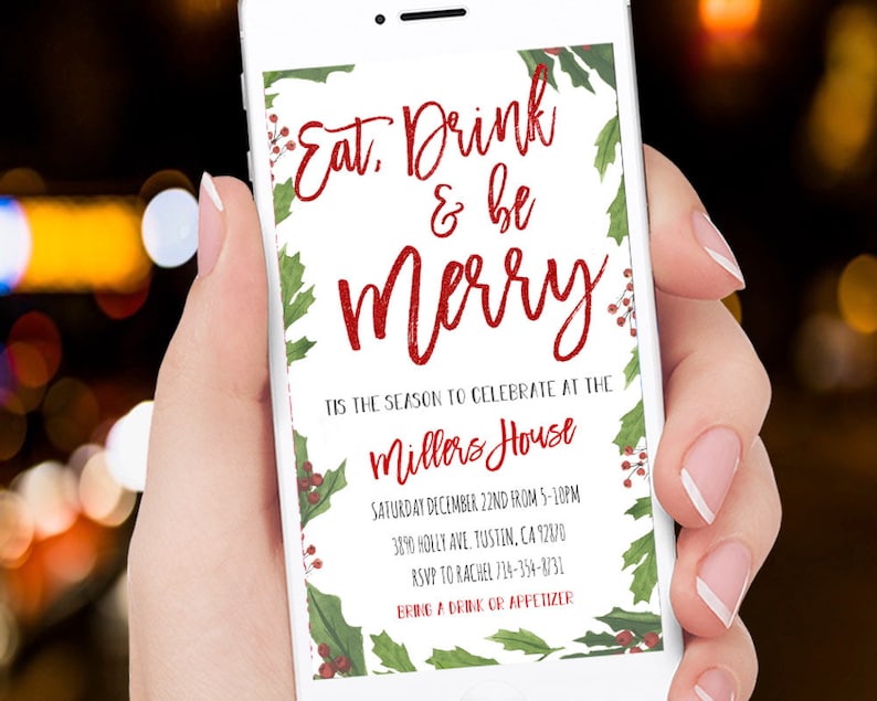 Christmas Party Evite Invitation Holiday Party Evite - Etsy