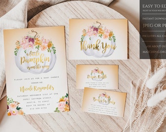 A Little Pumpkin Is On The Way Baby Shower Invitation, Fall Baby Shower Invite, Pumpkin Baby Shower Invitation