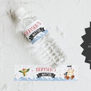 Pirate Birthday Water Bottle Labels, Pirate Water Bottle Labels, Pirate Birthday Decor, Matching Decor - PBP