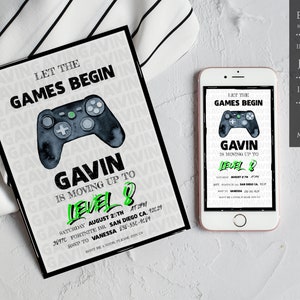 Video Game Birthday, Video Game Party, Video Game Gamer Birthday, Video Game Invite, Birthday Party, Gaming Party, Gamer Party