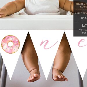 Donut Hochstuhl Banner, Donut ONE Geburtstagsbanner, Donut ONE Geburtstagsbanner, Kinderhochstuhl Banner, Instant Download, DOEP