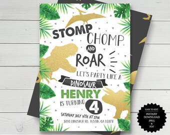 Dinosaur Birthday Dinosaur Party Dinosaur Invitation Birthday Invitation Dinosaur Dinosaur Invite Invitation Instant Download Boy Birthday