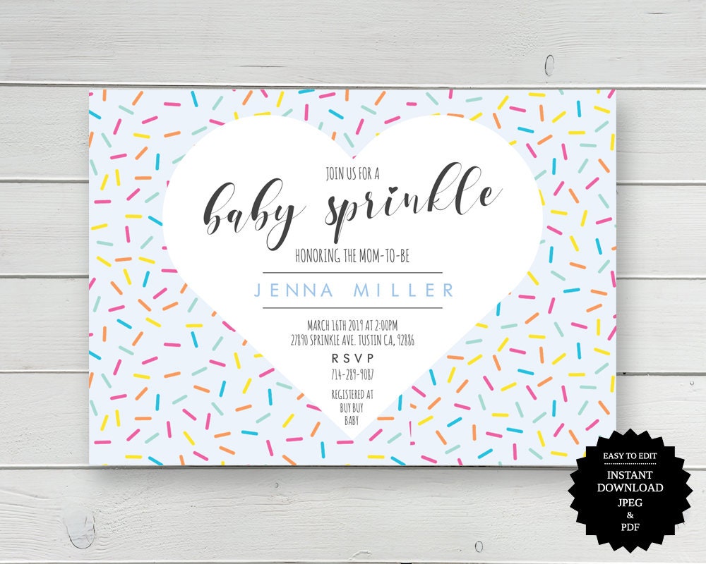 Baby Sprinkle Baby Shower Sprinkle Invitation Baby Sprinkle | Etsy