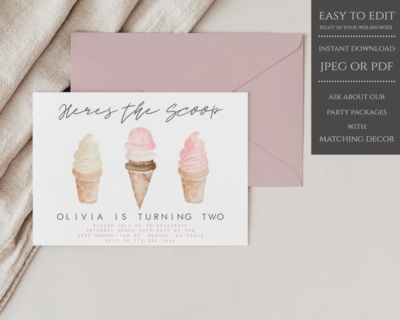 Ice Cream Birthday, Ice Cream Invitation, Ice Cream Party, Ice Cream Birthday Invitation, Ice Cream Social, Invitation, Ice Cream Invite