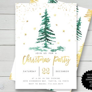 Holiday Party Invitation, Christmas Party Invitation, Printable Company Party Invite, Holiday Party Christmas Invitation, INSTANT DOWNLOAD