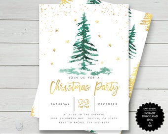 Holiday Party Invitation, Christmas Party Invitation, Printable Company Party Invite, Holiday Party Christmas Invitation, INSTANT DOWNLOAD