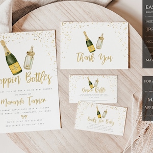 Poppin Bottles Baby Shower Invite Baby Shower Couples Shower Baby Bottle Invite Coed Baby Shower Poppin' Bottles Couples Baby Shower Boy