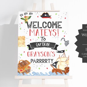 Pirate Birthday Welcome Sign, 18x24, INSTANT DOWNLOAD - PBP