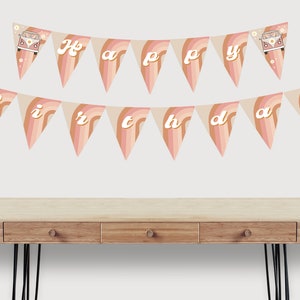 Groovy Happy Birthday Banner, Groovy Birthday Banner, Editable Groovy Birthday Banner, - GBPD