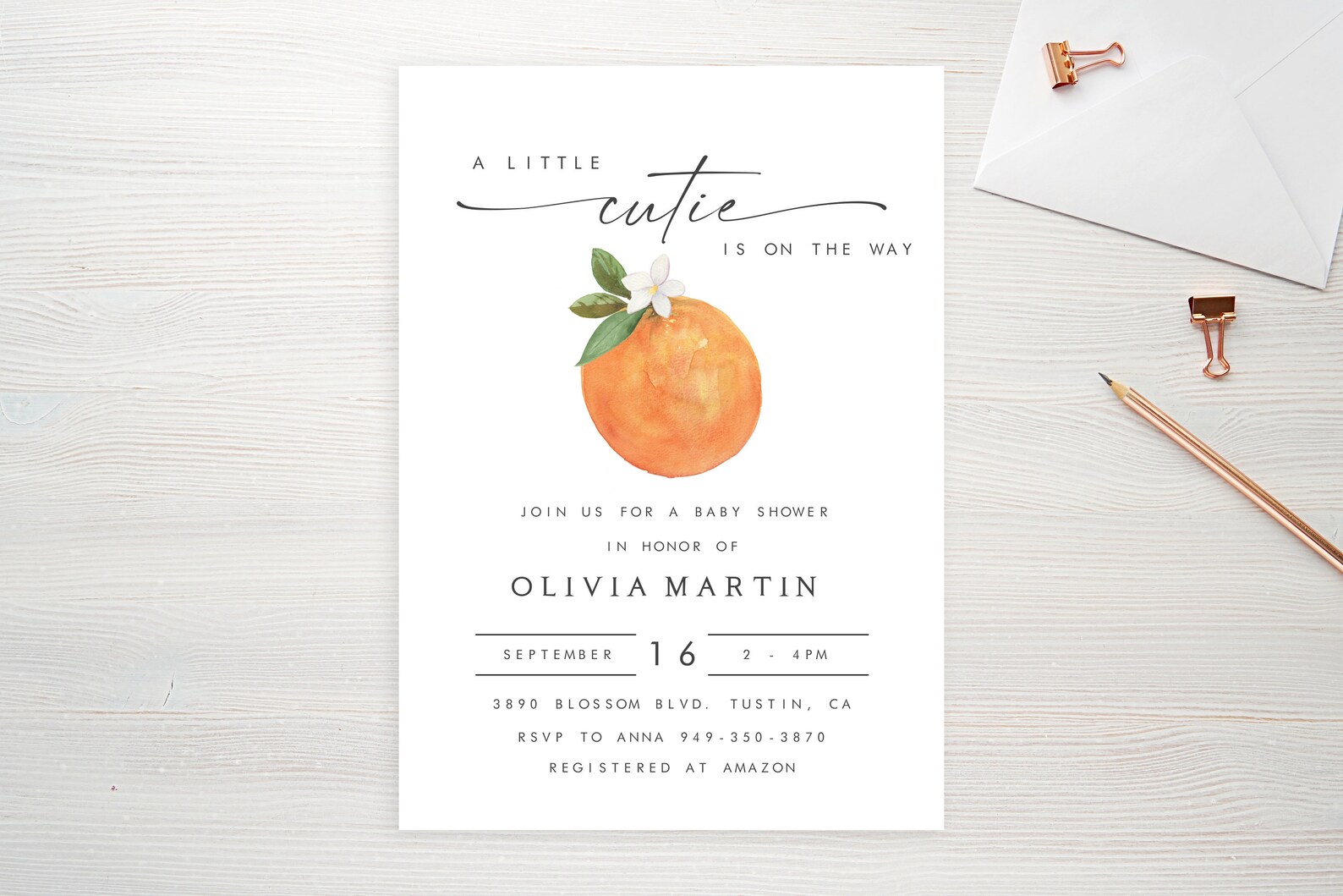 A Little Cutie is on the Way Invitation Cutie Baby Shower - Etsy