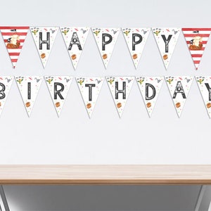 Pirate Birthday Banner, Bunting, INSTANT DOWNLOAD - PBP