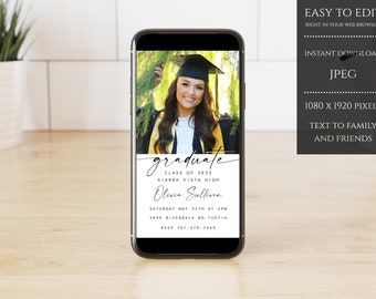 Graduation Party Evite, Electronic Photo Graduation Party Invitation, Modern Graduate Announcement, Modern Graduation Party Invite