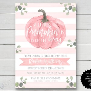 Fall Baby Shower Pumpkin Baby Shower Baby Shower Little Pumpkin Is On The Way Pumpkin Invitation Baby Shower Invite A Little Pumpkin Pumpkin