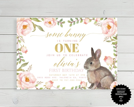 Some Bunny First Birthday, Bunny Birthday, Bunny Invitation, Bunny, Some Bunny Is One, Is Turning One, Turning One, 1st Birthday, Birthday