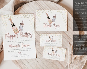 Poppin Bottles Baby Shower Invite Baby Shower Couples Shower Baby Bottle Invite Coed Baby Shower Poppin' Bottles Couples Baby Shower Boy