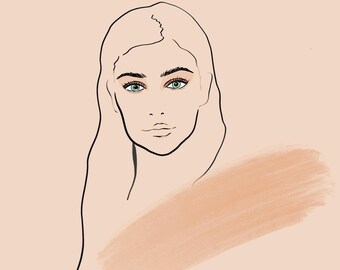 Custom Minimalist Line Drawing Portrait