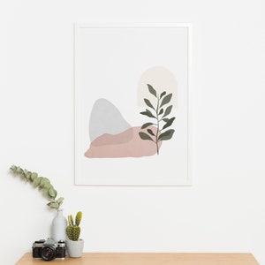 Abstract Plant Wall Art Print - leafy line art