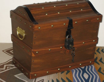 Wooden Pirate Treasure Chest ~handcrafted~ 100's Sold !!