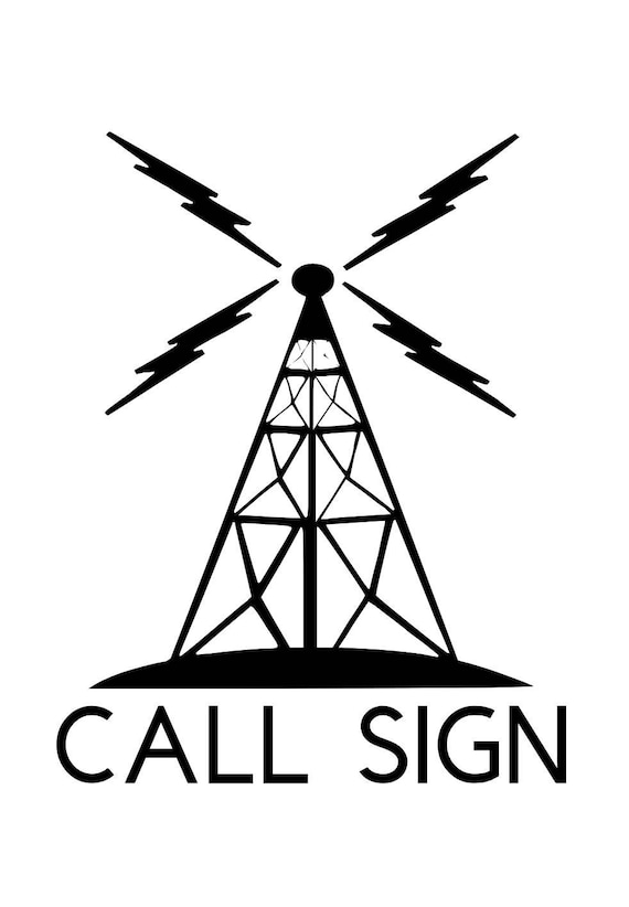HAM Radio Vinyl Decal Call Sign 4 customizable | Etsy