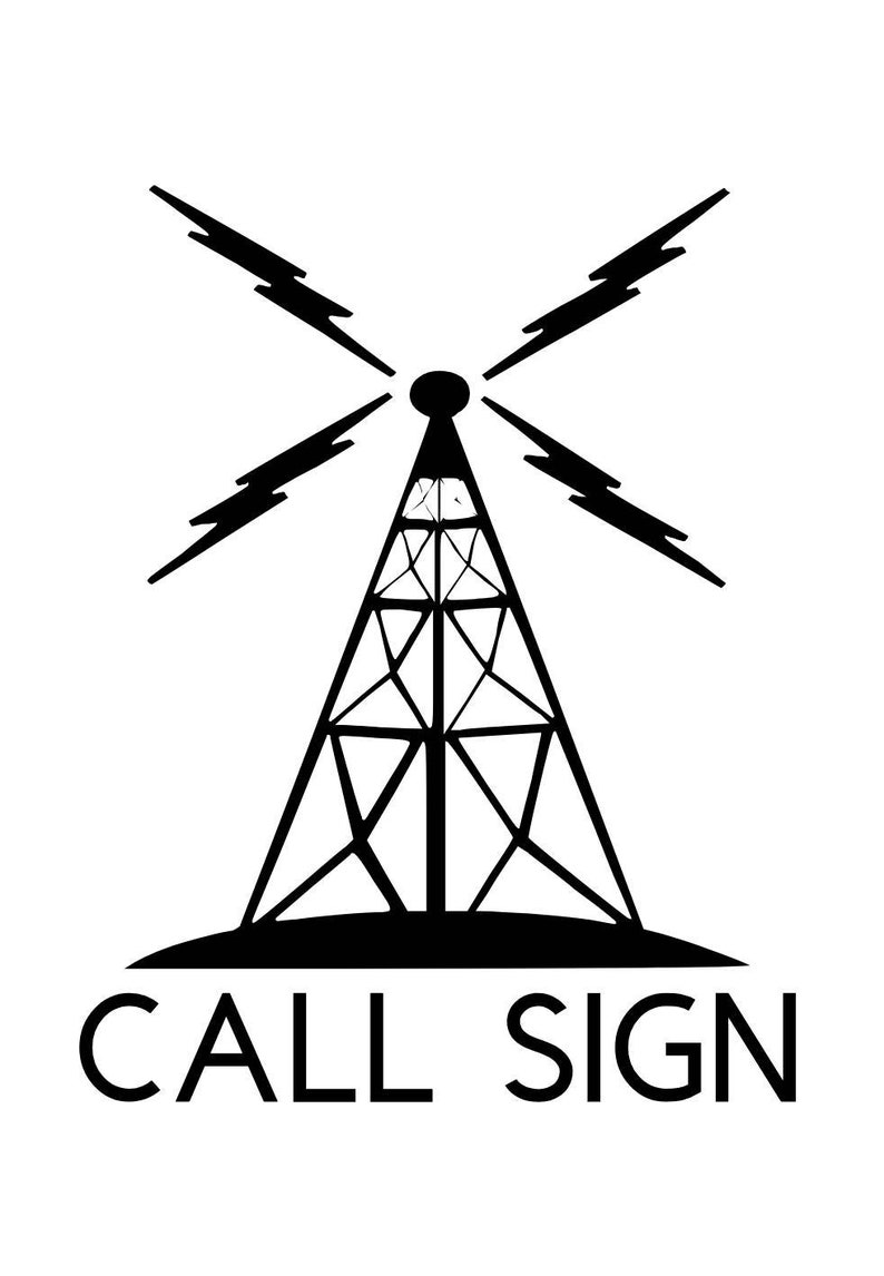 HAM Radio Vinyl Decal Call Sign 4 customizable | Etsy