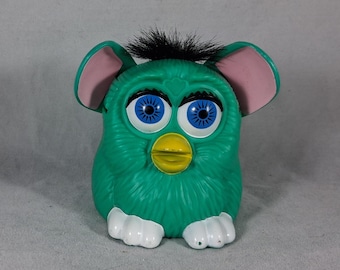Furby McDonald's Toy Teal/Black Push Tail Ears Flip