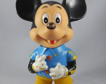 Mickey Mouse Walt Disney Squeeze Toy Turnable Head