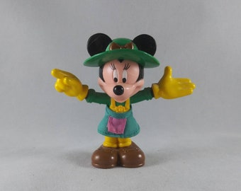Minnie Mouse Figure Green Dress Apron Hat Disney Figure Toy