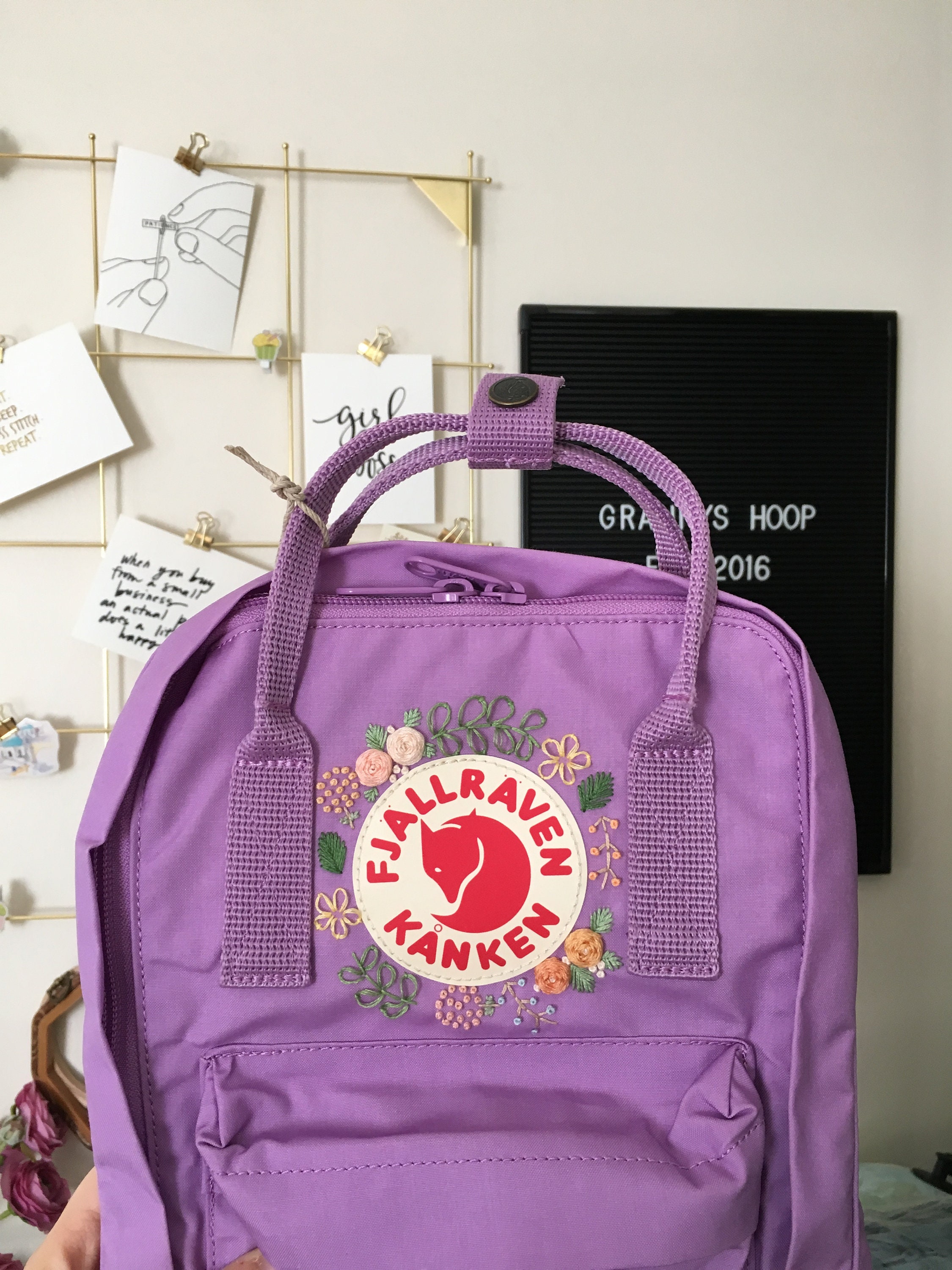 Fjallraven Kanken Embroidery Backpack Kanken Embroidery Etsy