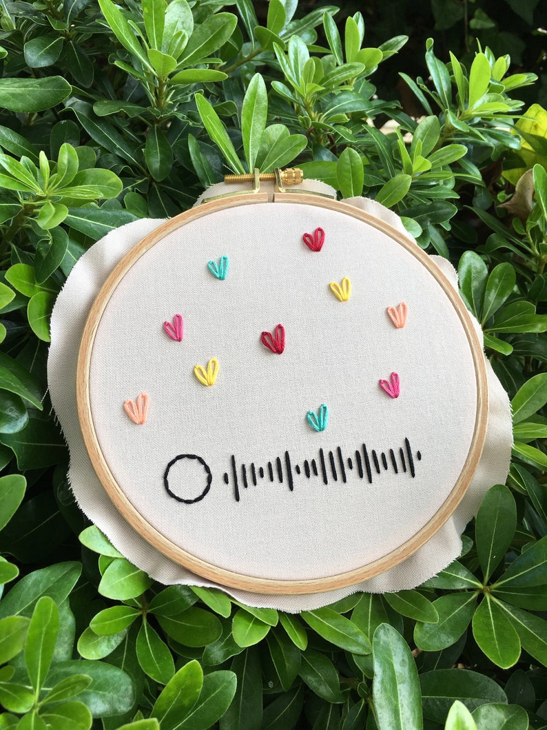 Custom Spotify Code Embroidery Hoop Art. Personalised Song