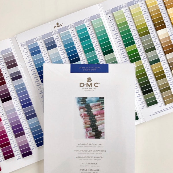 DMC Needlework Threads Color Card with Real thread/Floss Sample - Craft tools, DMC color card, Carte De Couleurs