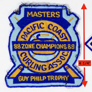 Canadian Curling Trophy Jacket Embroidered Patches, Women's Master's and Senior Championship Yukon Provincial Guy Phillips Trophy