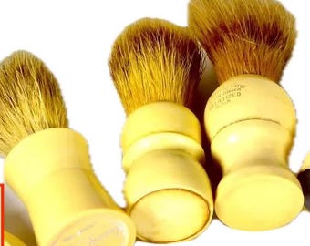 Vintage Shaving Brushes, Light Butterscotch Handles, Fuller Brush Co, Ever-Ready, Strong Set, Rubberset, REX, Badger, Boar, Bakelite,Plastic