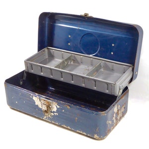 1950's Simonsen Utility Tool Box or Tackle Box, Single Tray, Adjustable Compartments, Enamel Paint on Formed Steel, Piano Hinge, Chicago, IL - Etsy 1950's Simonsen Utility Tool Box or Tackle Box, Single Tray, Adjustable Compartments, Enamel Paint on Formed Steel, Piano Hinge, Chicago, IL - Etsy