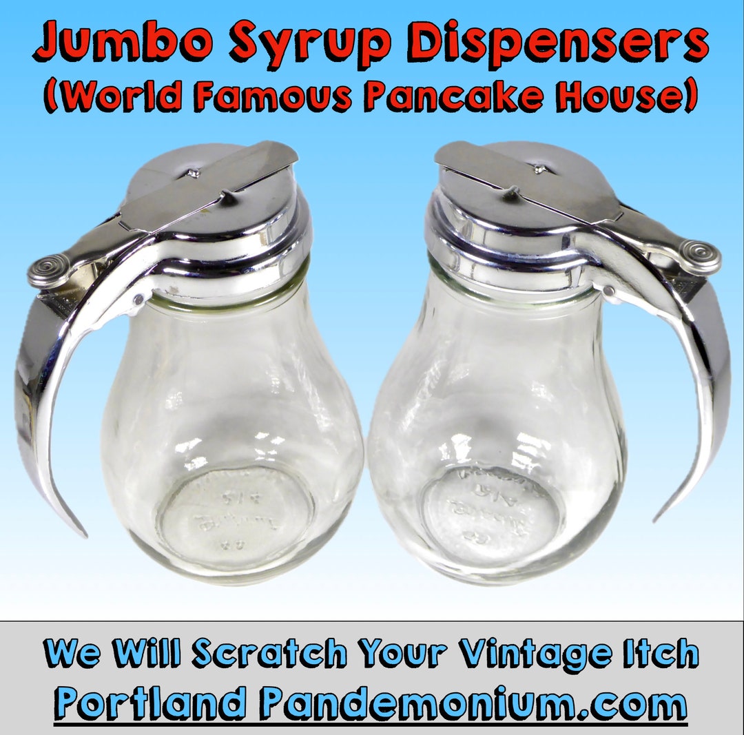 Pair of Vintage Jumbo Syrup Dispensers From a World Famous Pancake