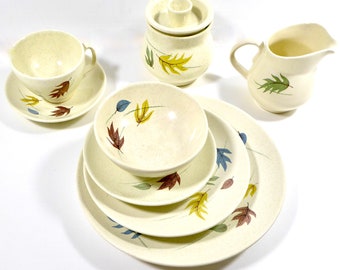 Vintage Franciscan &quot;Autumn&quot; Dinnerware Circa 1950&#39;s Atomic Ranch Mid Century Modern Dining: 6 Piece Place Setting and/or Individual Pieces