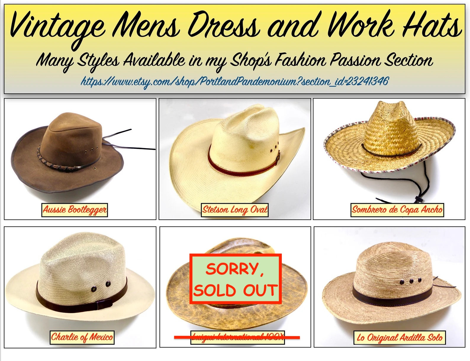 VTG 90s Country Gentleman Vented Weaved Straw Outback Hat One Size USA ...