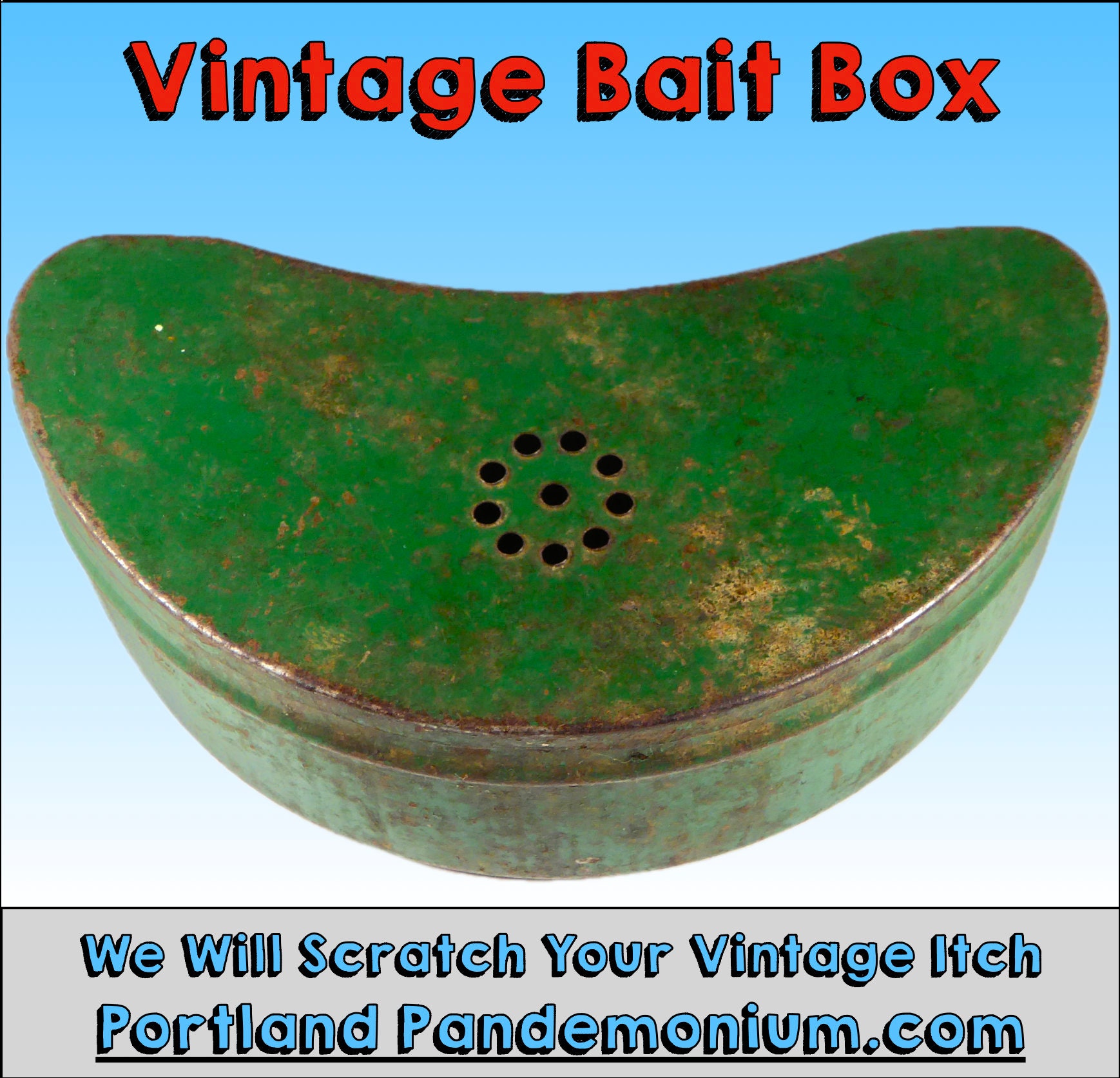 Vintage Bait Box, Mid Century Fisherman's Friend, Forest Green