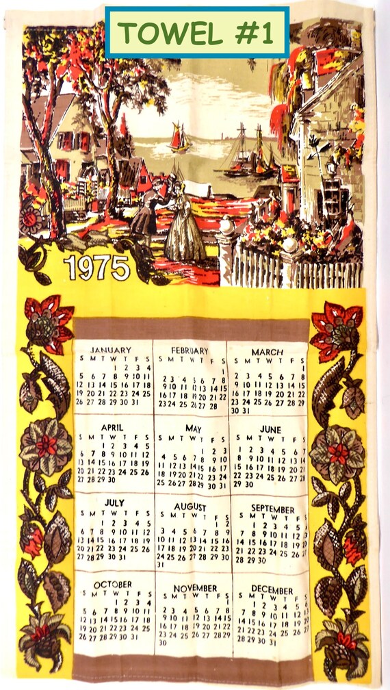 Vintage Calendar Linen Dish Towels, 1975 & 1963 Perfect for Retro Farmhouse  or Shabby Kitchen Decor, Kitchen Prayer Acts 14:17 - Etsy