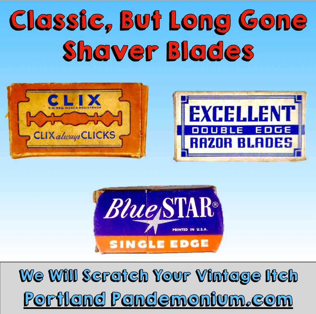 Excellent Razorblade Antique Razor Blades, CLIX, Excellent, & Blue Star Single and Double ...