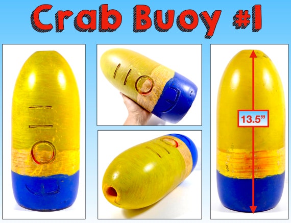 Vintage Oregon Coast Dungeness Crab Trap Buoy Floats, Seashore, Maritime,  Ocean, Beach Motif, in Yellow, Purple, Green, & Blue, Number 2366 