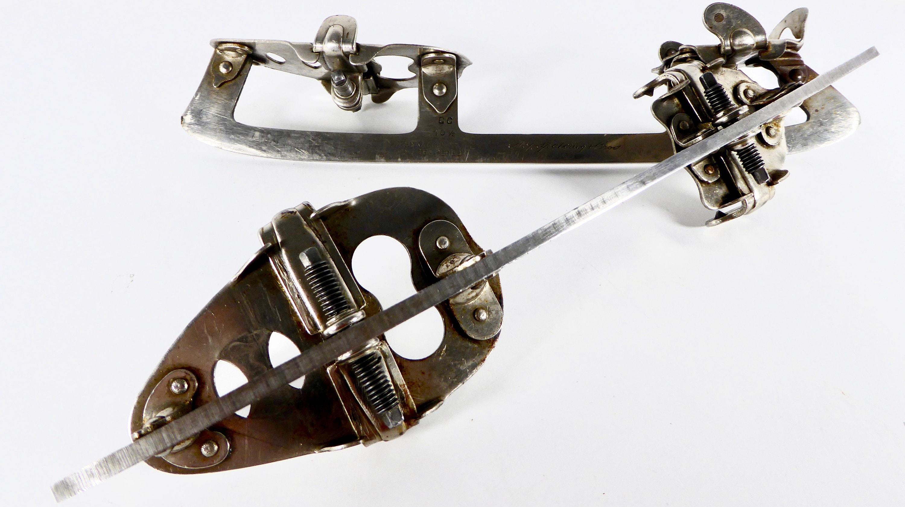 Antique Sliver Ice Skate Blades A G Spalding &Bros Victorian Etsy