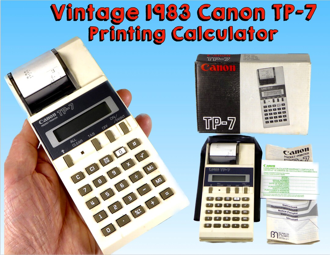 Vintage Canon TP7 Thermal Printing Calculator 1st Etsy