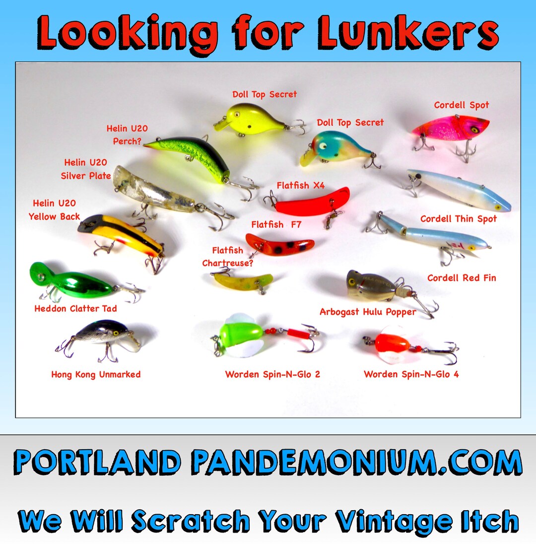 Vintage Lures: Doll Top Secret, Cordell, Helin Flatfish U20 Vintage Lures: Doll Top Secret, Cordell, Helin Flatfish U20