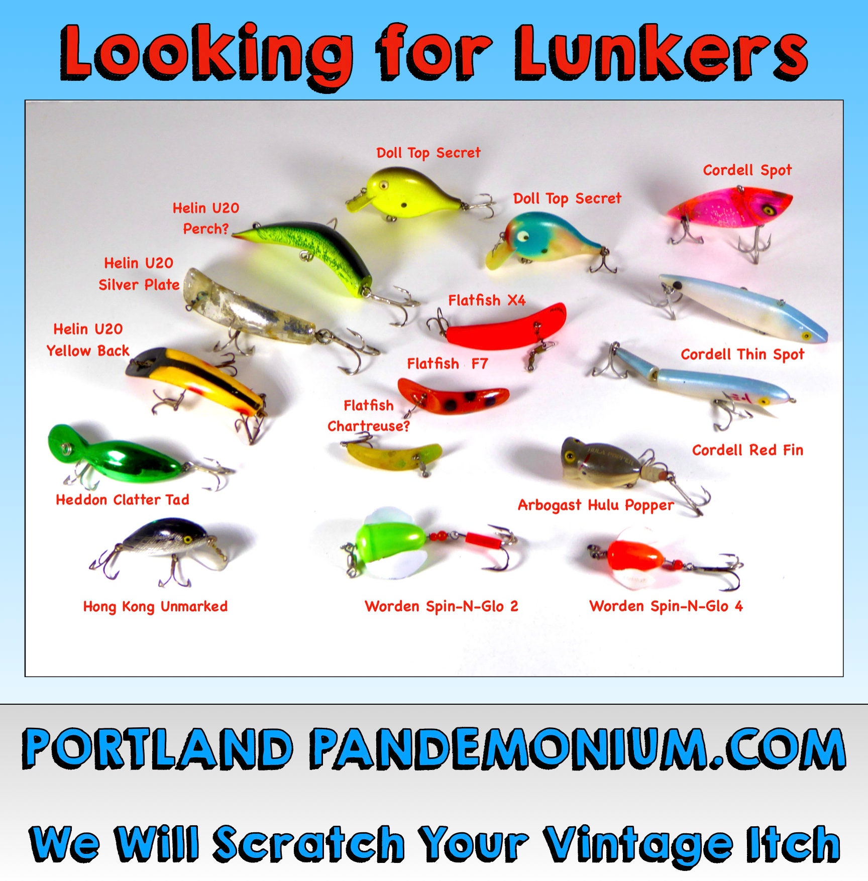 Vintage Lures: Doll Top Secret, Cordell, Helin Flatfish U20 Vintage Lures: Doll Top Secret, Cordell, Helin Flatfish U20