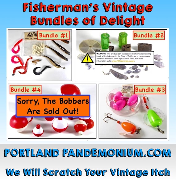 Vintage Fishing Tackle Wigglers, Weights, and Bobbers: Soft
